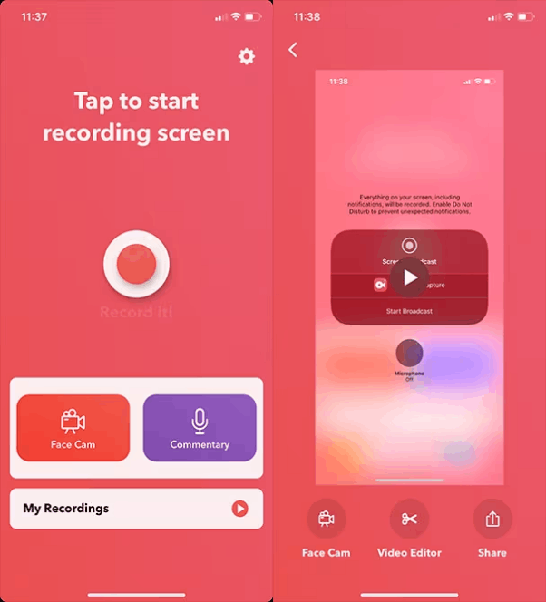 Record it! App Interface