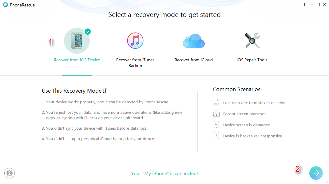 How to Recover Deleted Call History on iPhone without Backup - Step 2