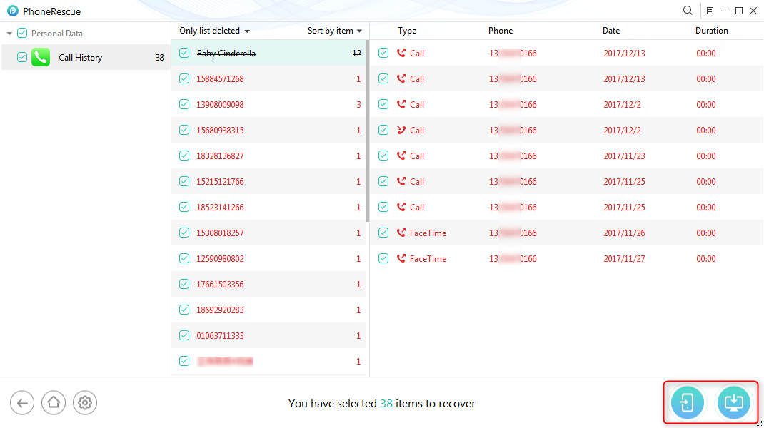 how to check deleted call history of a number