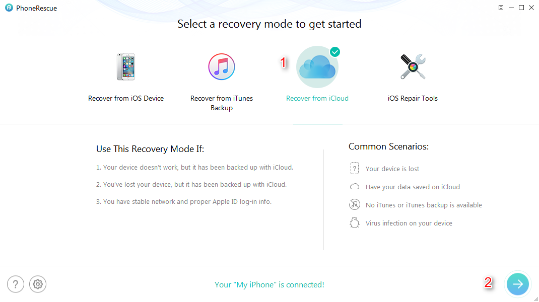 How to Recover Call History on iPhone from iCloud Backup - Step 2