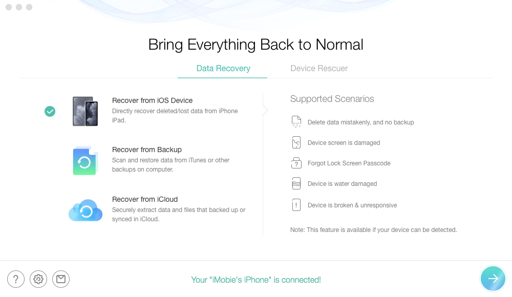 Recover Data from iPhone with PhoneRescue