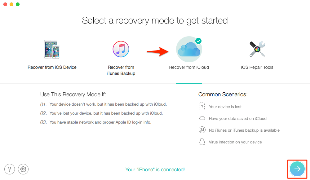 How to Recover Deleted Contacts from iCloud to iPhone - Step 2