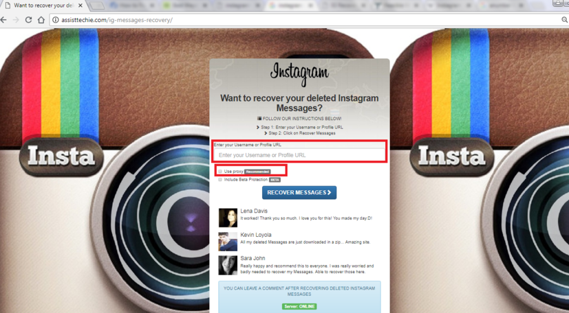 Recover Deleted Instagram Messages via Instagram Message Recovery Tool - Step 2