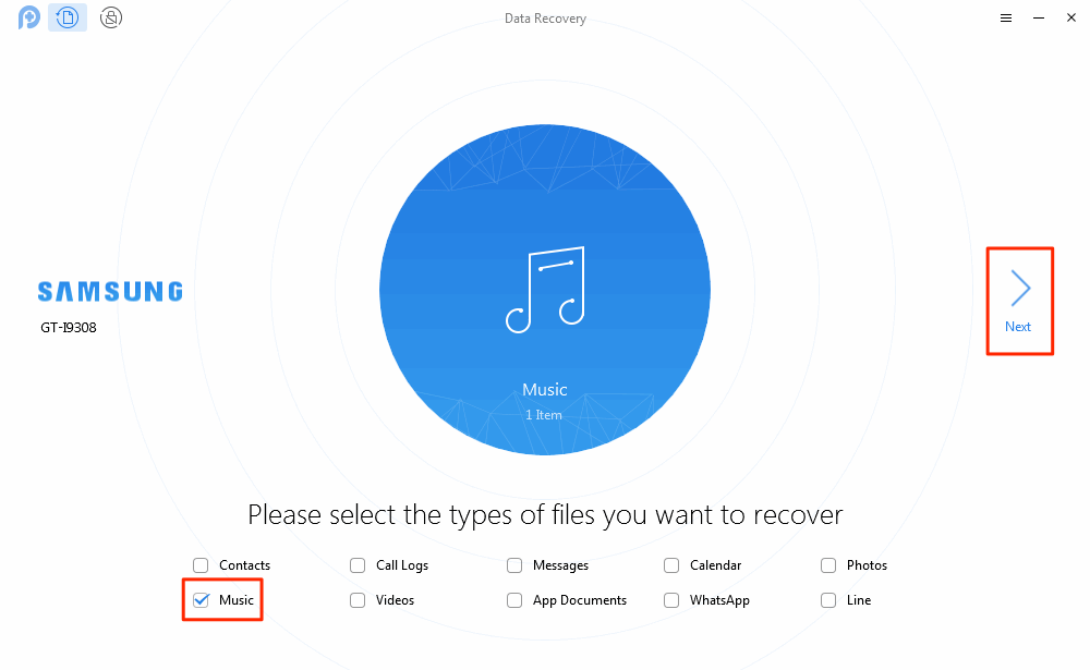 How to Recover Deleted Music Files from Android – Step 2