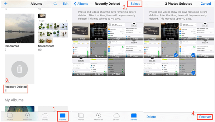 How to Recover Deleted Photos from iPhone via Recently Deleted