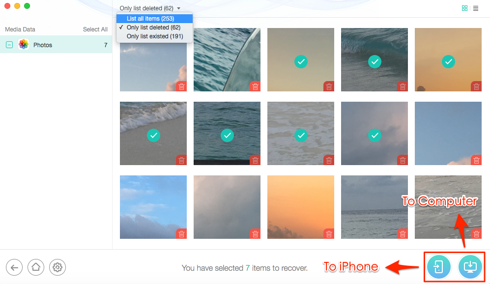 Recover Deleted Pictures from iPhone 6/6s (Plus) – Step 4