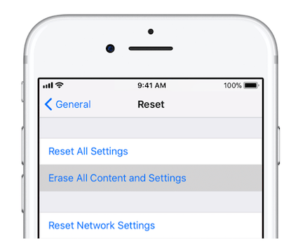 Erase All Contents and Settings on iPhone 8/8 Plus