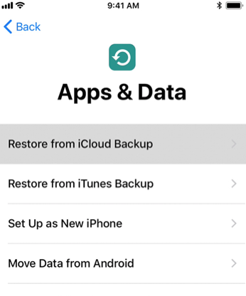 Restore an iPhone 8/8 Plus from an iCloud Backup