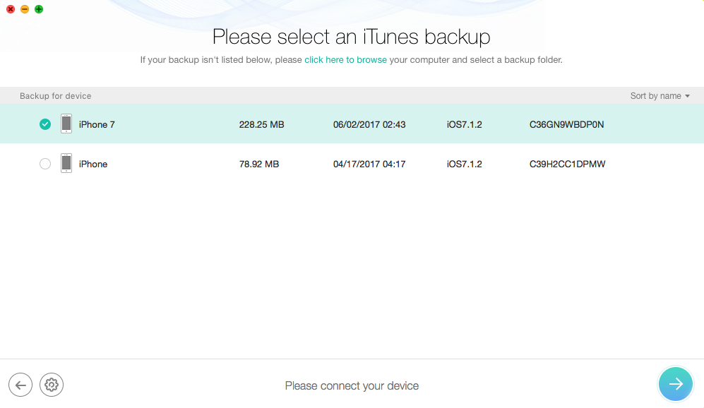 Recover Deleted iPhone Messages from iTunes Backup – Step 2