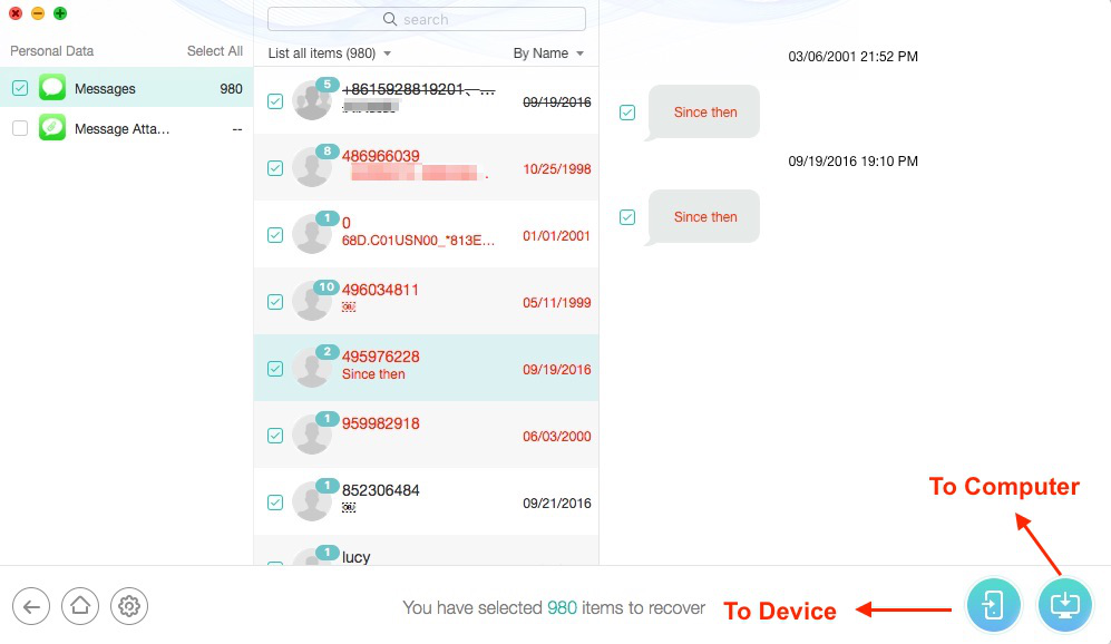 Recover Deleted iPhone Messages from iTunes Backup – Step 4