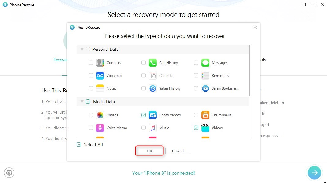 How to Recover Deleted Videos from iPad Air/mini without Backup – Step 3
