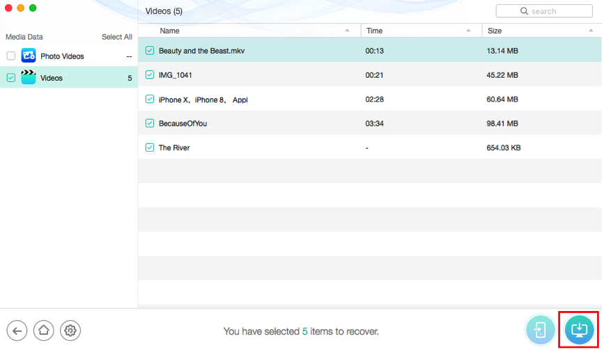 How to Recover Deleted Videos from iPhone XS without Backup – Step 3
