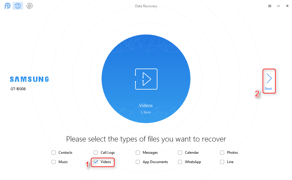 Recover Deleted Videos from Android with PhoneRescue - Step 1