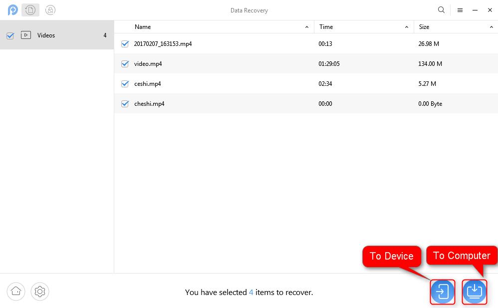 Recover Deleted Videos from Android with PhoneRescue - Step 2
