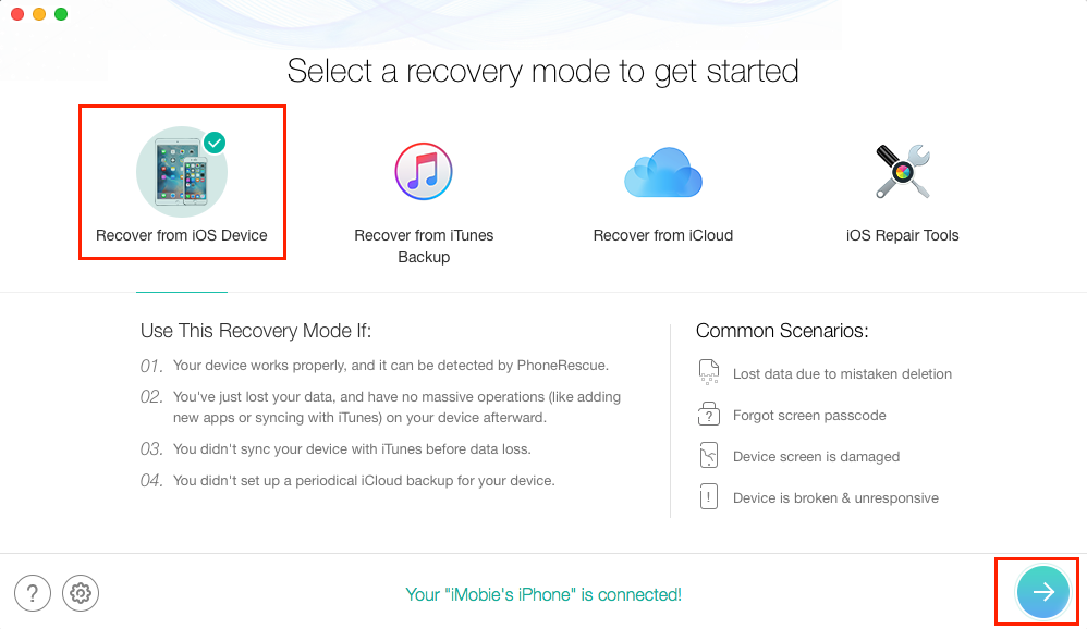 Recover Deleted Voice Memos on iPhone X/8 without Backup – Step 1