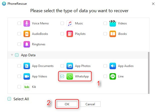 Recover Deleted WhatsApp Messages on iPhone X/8 (Plus) - Step 2