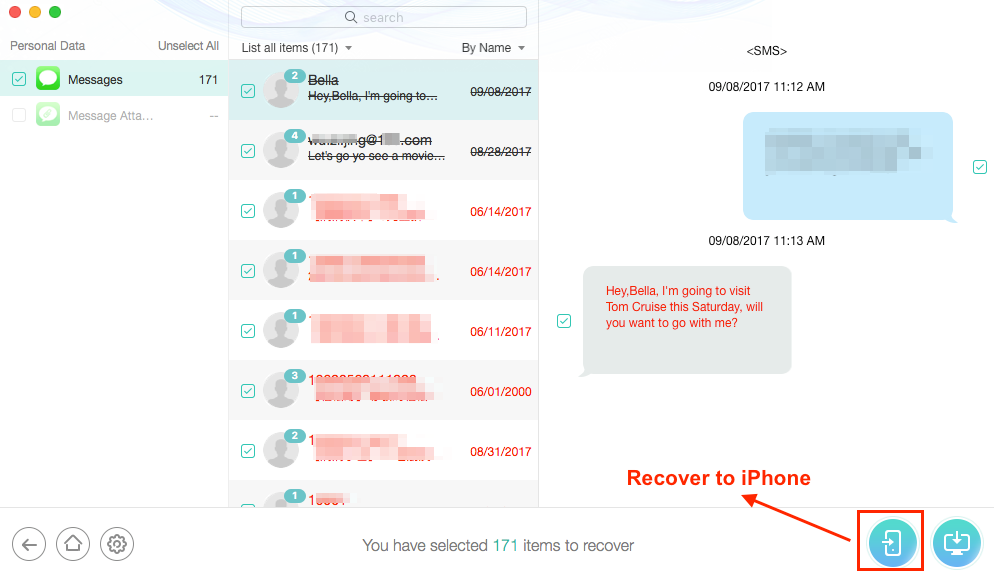 Recover Lost Messages After iOS 12 Update from iTunes - Step 3