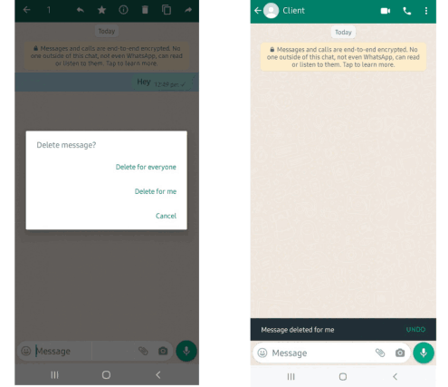Recover Delete for Me WhatsApp Messages by the Undo