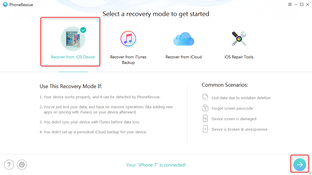 Recover Messages from Water Damaged iPhone without Backup – Step 1