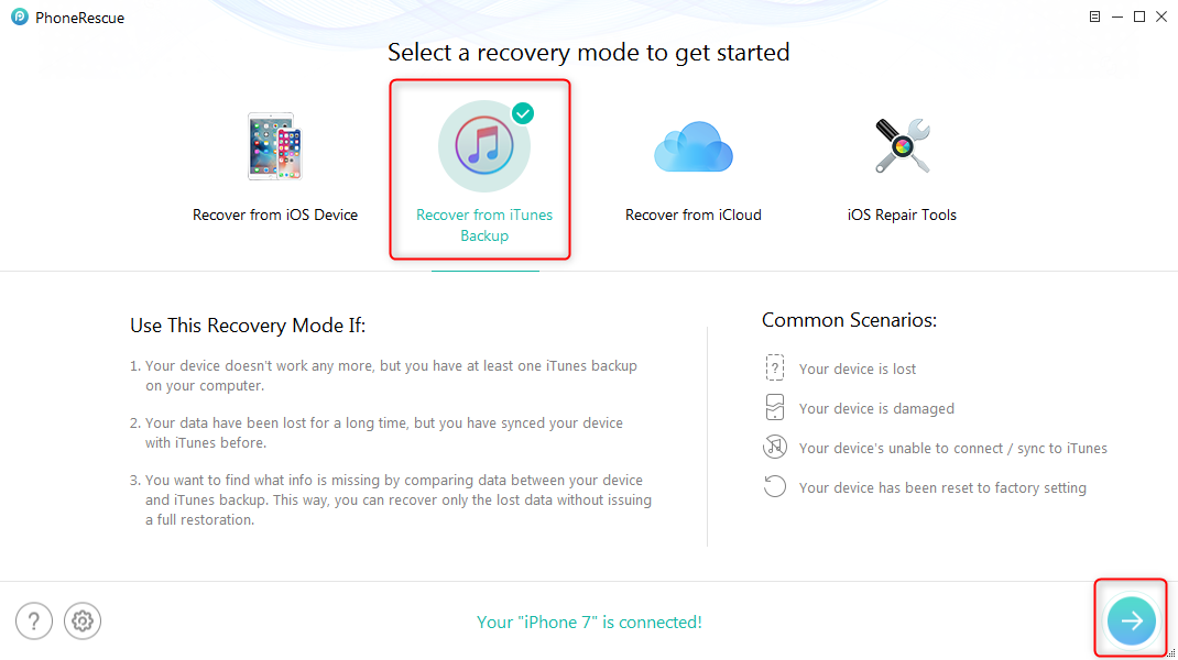 Recover Messages from Water Damaged iPhone with iTunes Backup – Step 1
