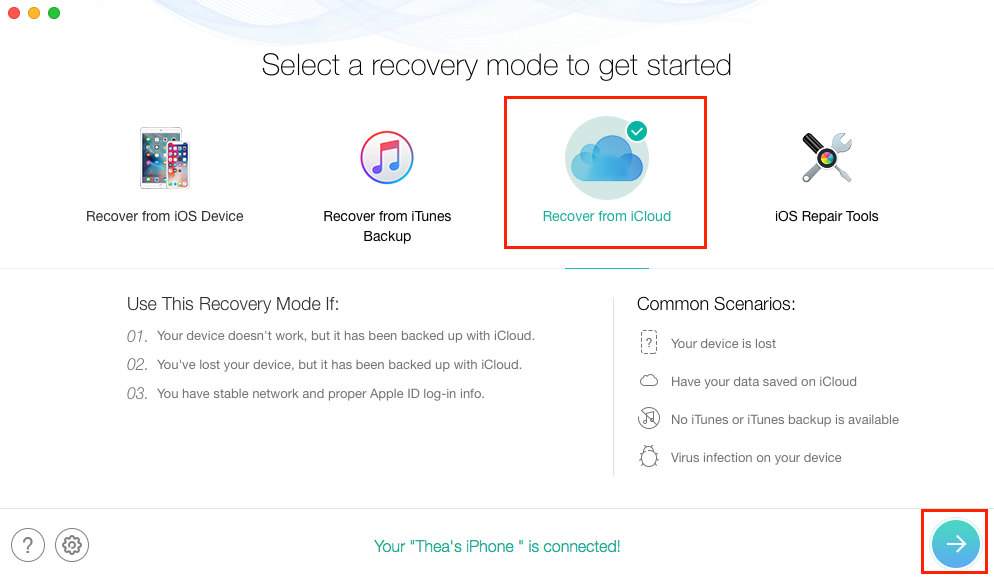 Recover Photos after Restore iPhone without Backup - Step 1