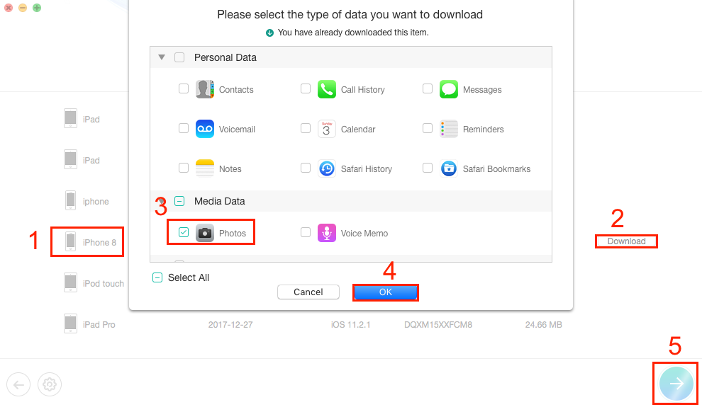 Recover Photos after Restore iPhone without Backup - Step 3