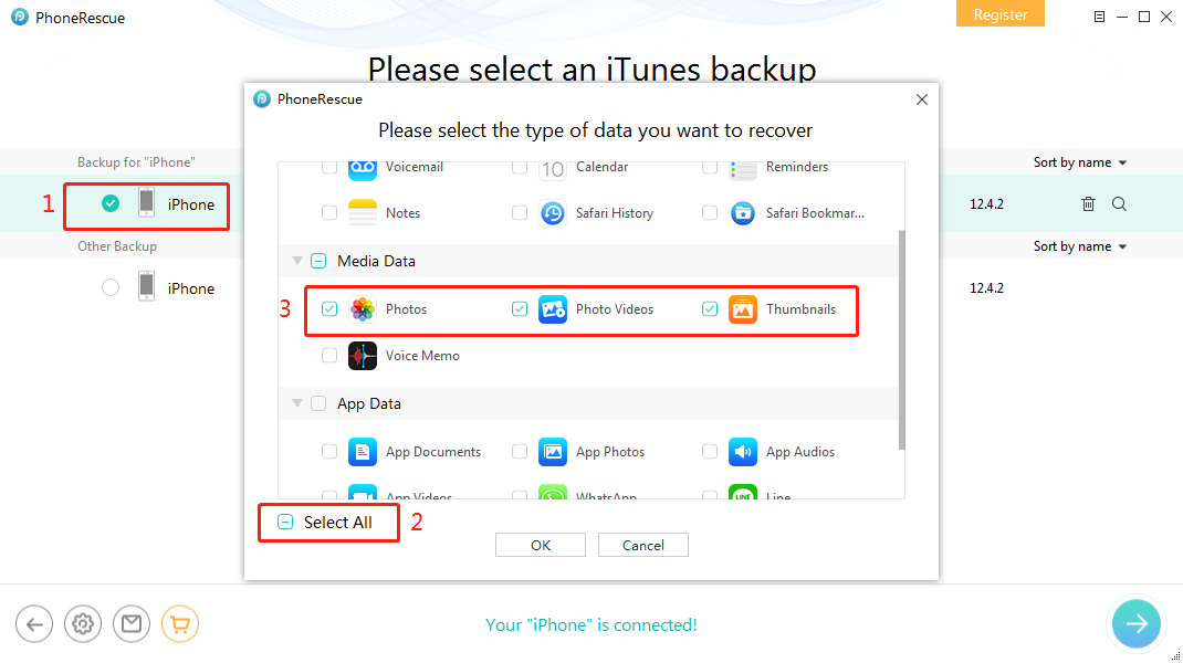 Recover Photos from Broken iPhone via iTunes Backup – Step 2