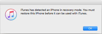 iTunes Has Detected an iPhone in Recovery Mode