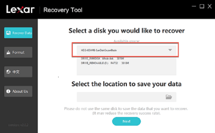 Recover Data from Lexar SD Card via Lexar Recovery Tool
