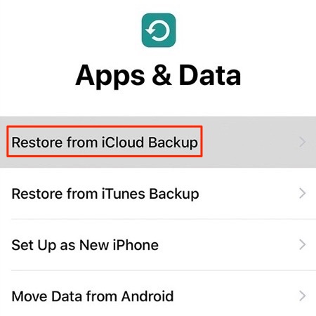 Gendan iPhone med iCloud Backup for at gendanne tekstbeskeder efter fabriksindstilling