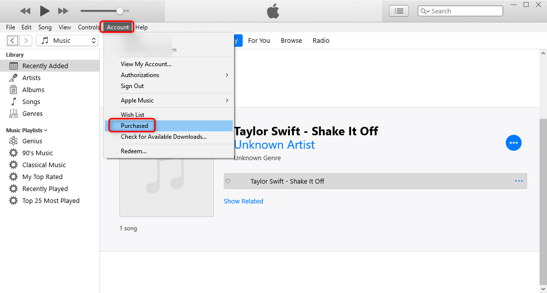 Reîncărcați muzica achiziționată din iTunes