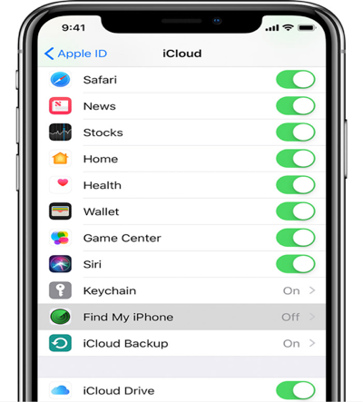 Find My iPhone Screen