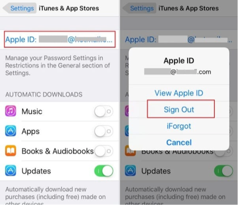 Remove Apple ID from iPhone/iPad in the App Store