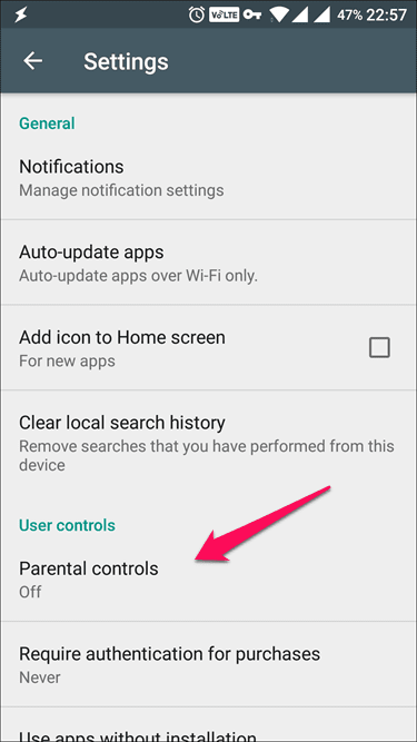 Remove Parental Control by Google Play Store