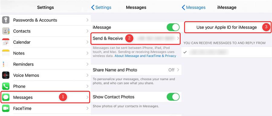 change email to number on imessage for mac