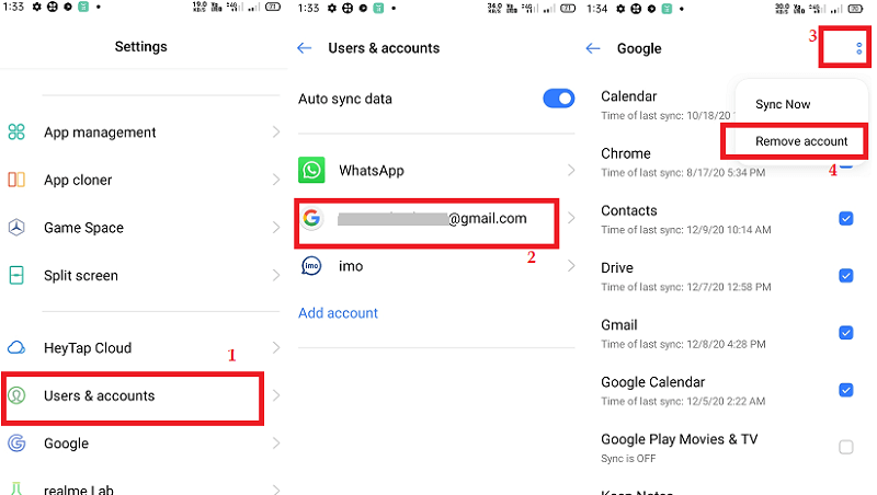 Remove Previously Synced Google Account from Android