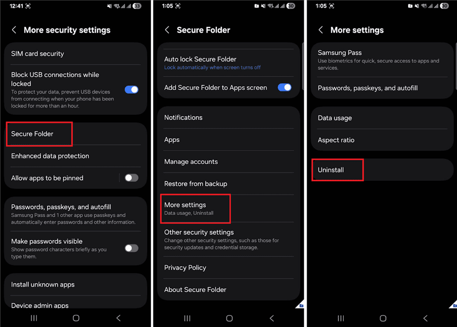 Remove Samsung Secure Folder
