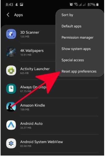 Reset App Preferences