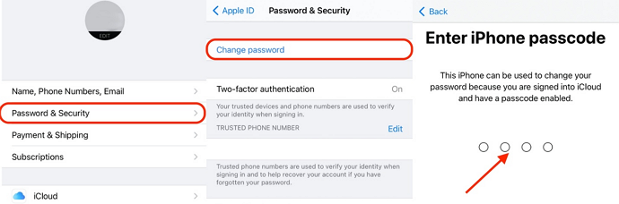 Reset the Apple ID Password on iPhone