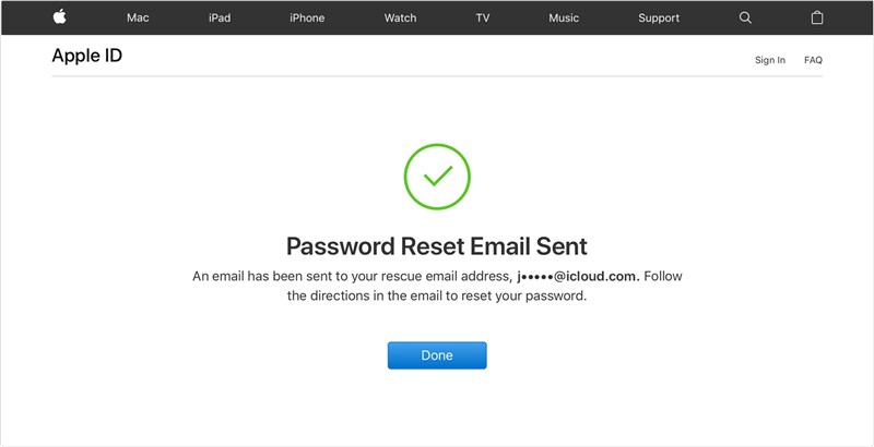 Password Reset Email Sent