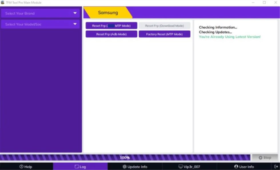 Reset FRP via TFM Tool