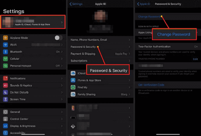 Reset iCloud Email Password from iPhone