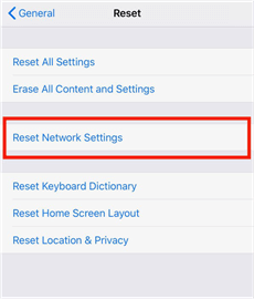 Reset Network Settings to Speed up iPhone