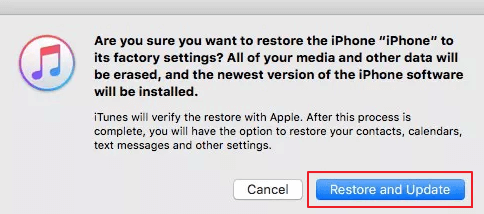 Click on Restore and Update