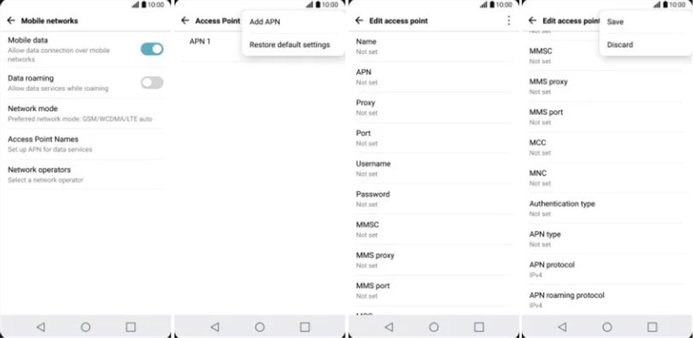Resetting APN Settings to Default