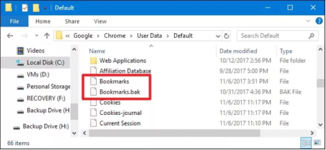 Restore Bookmarks in Chrome from Backup