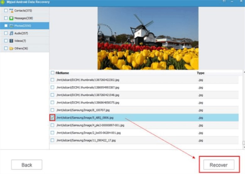 Restore Data with MyJad Android Data Recovery
