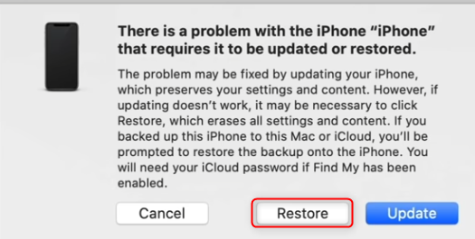 Restore iPhone/iPad in the Recovery Mode
