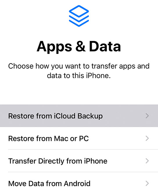 Restore An iPhone’s iCloud Backup on iPad