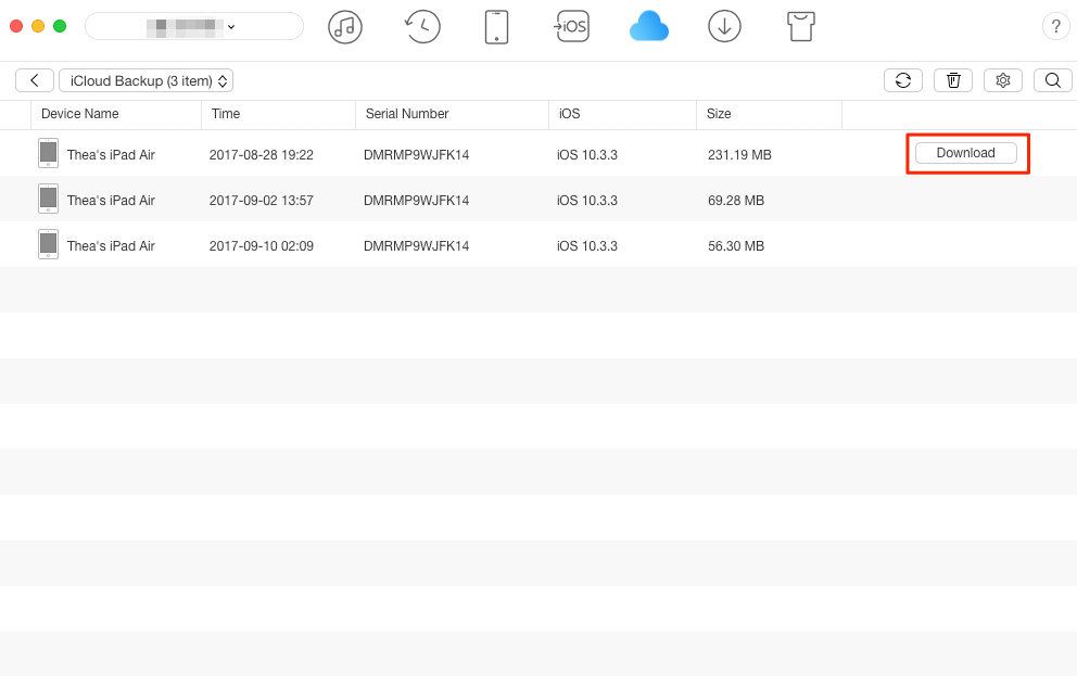 How to Transfer Data from iCloud Backup – Step 3